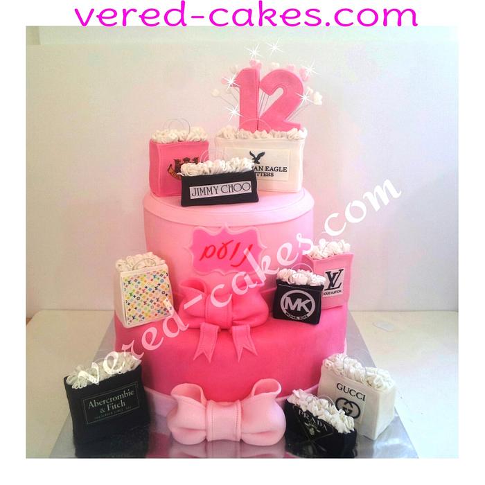 Shopping bags 2 tiers cake