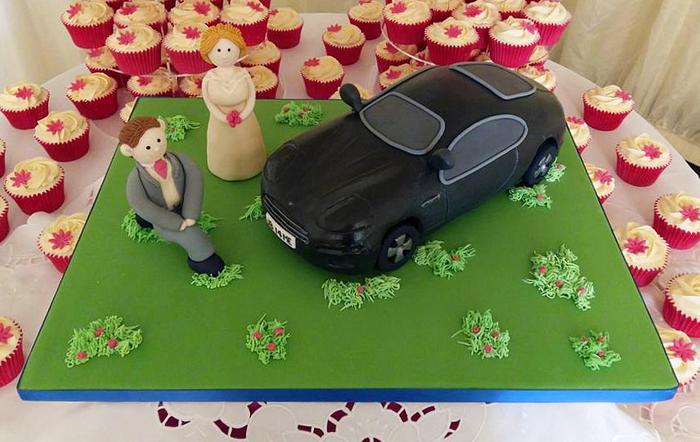 James Bond car wedding cake