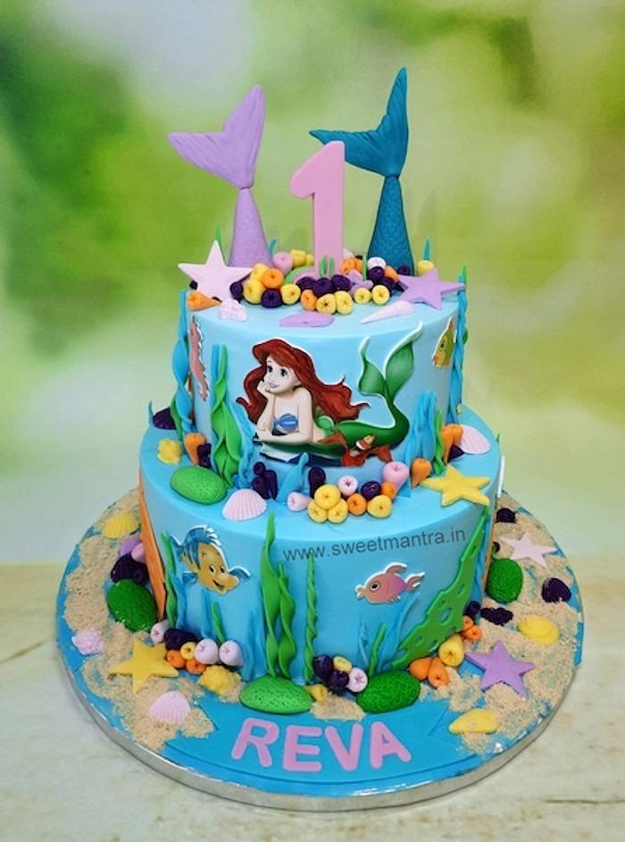 Mermaid theme cake with Ariel