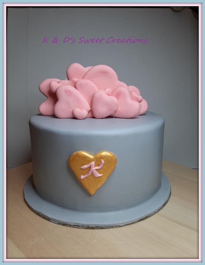 Hearts birthday cake