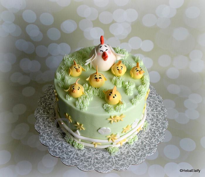 Chicken birthday cake.