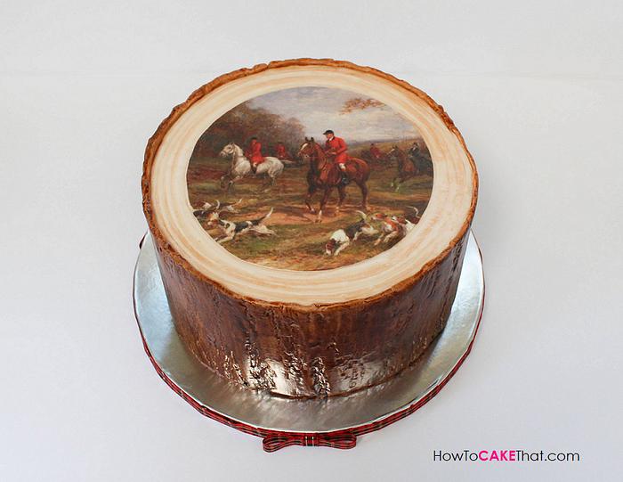 Fox Hunt Tree Stump Cake