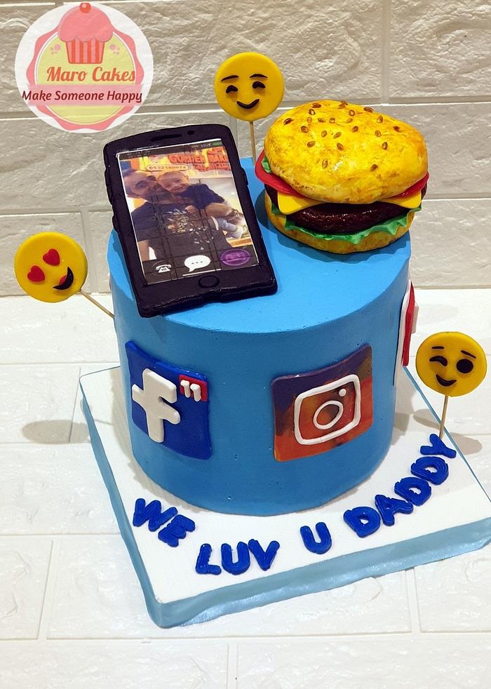 Social Media Cake | Designer Cake | Birthday Cake | Yummy cake