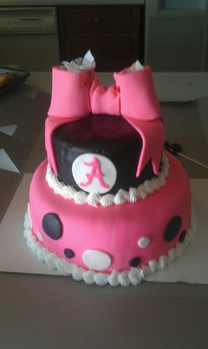  Girly Alabama themed birthday cake