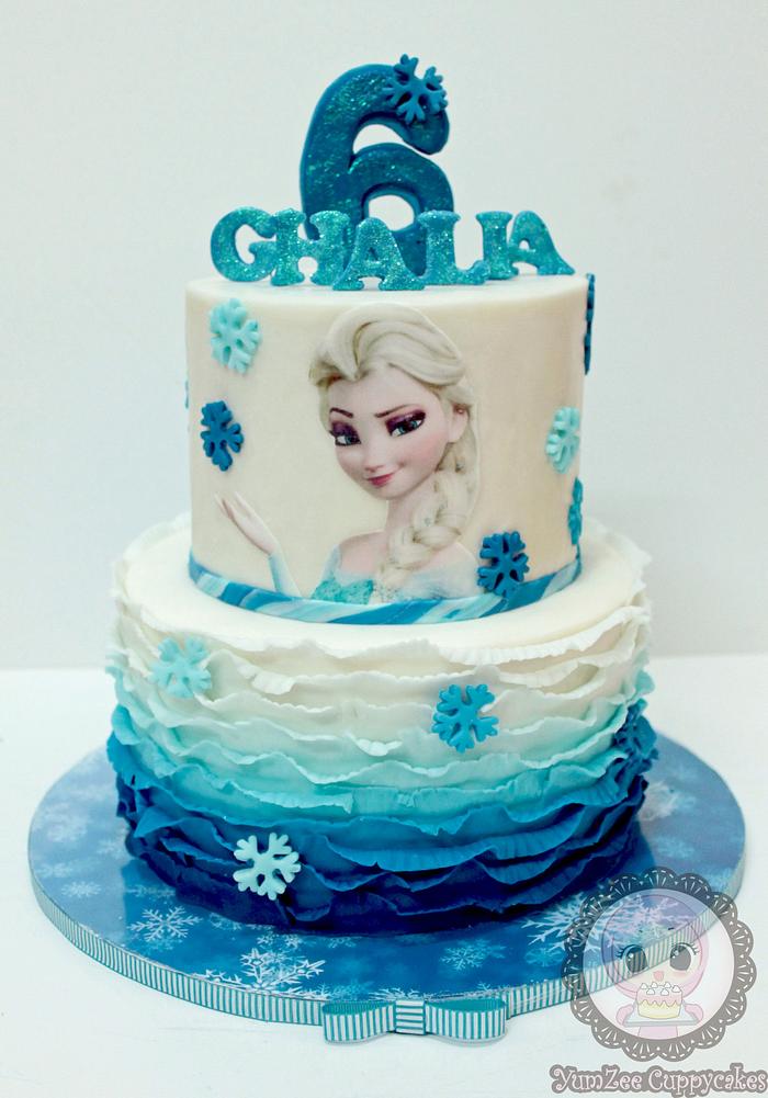 Elsa Ruffle cake