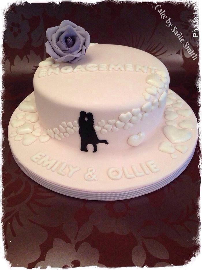 Silhouette Engagement Cake 