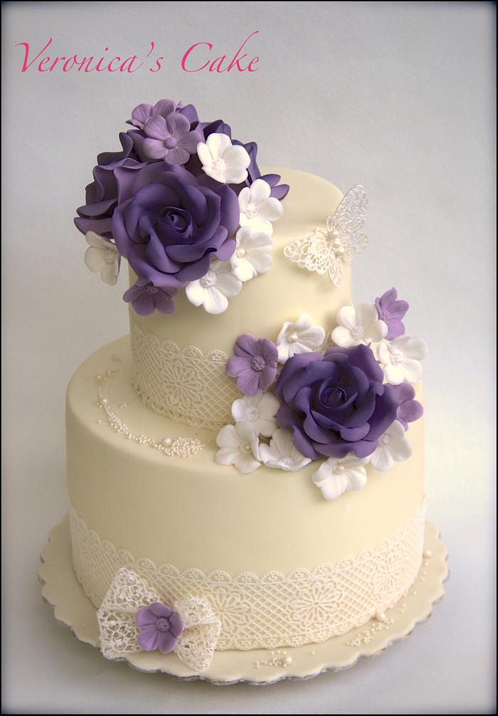 Lilac birthday cake