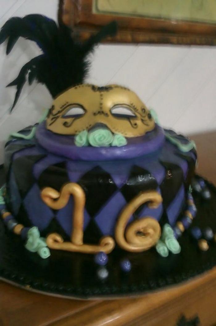 Masquerade birthday cake.