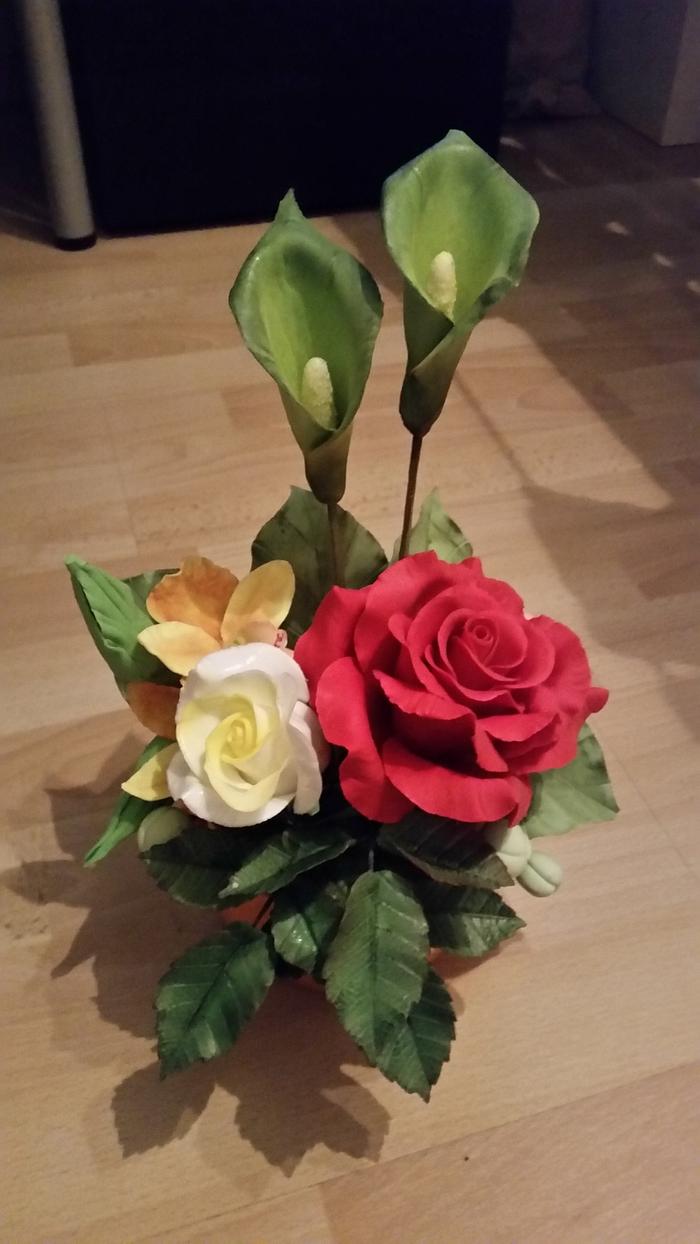 Roses and Calla Lily 