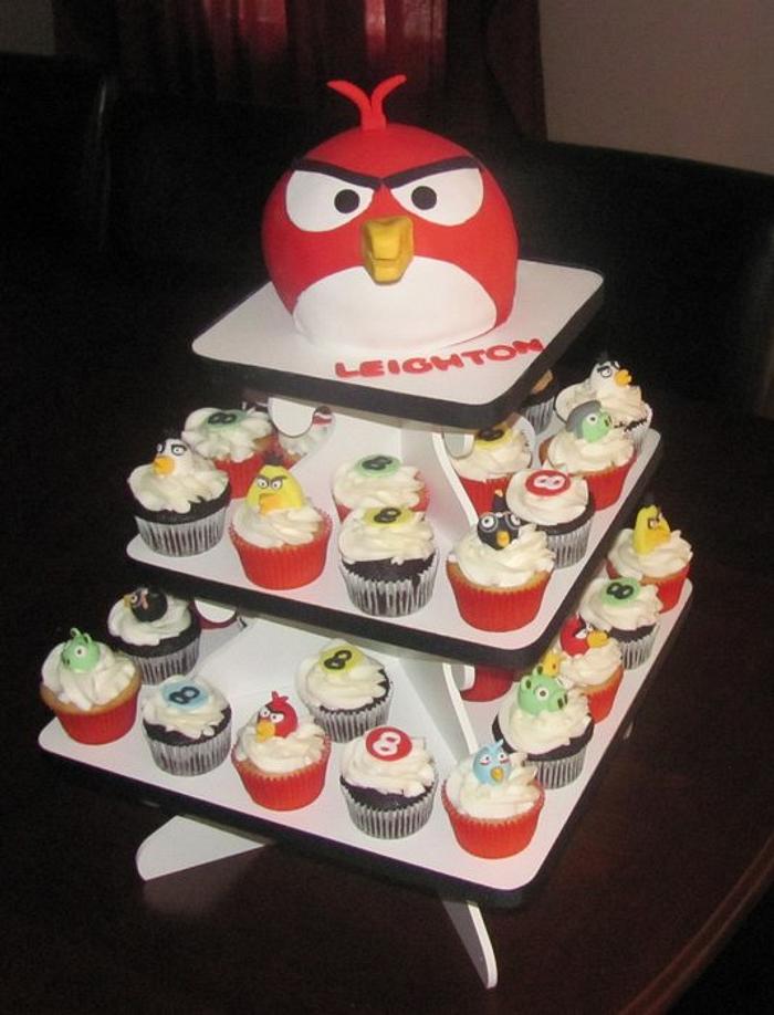 Angry Birds Cupcake Tower