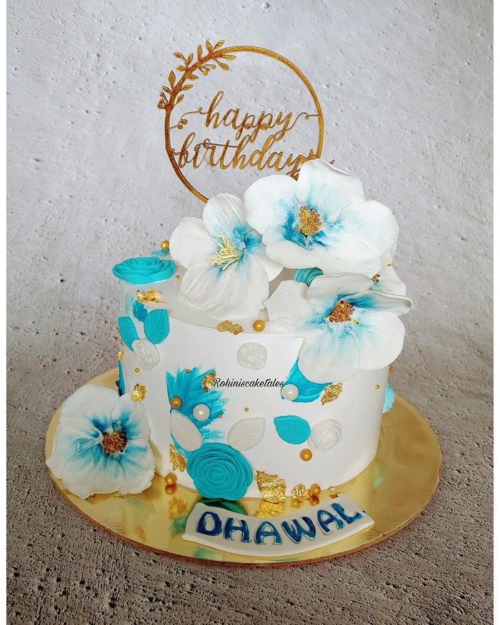 Flower theme cake