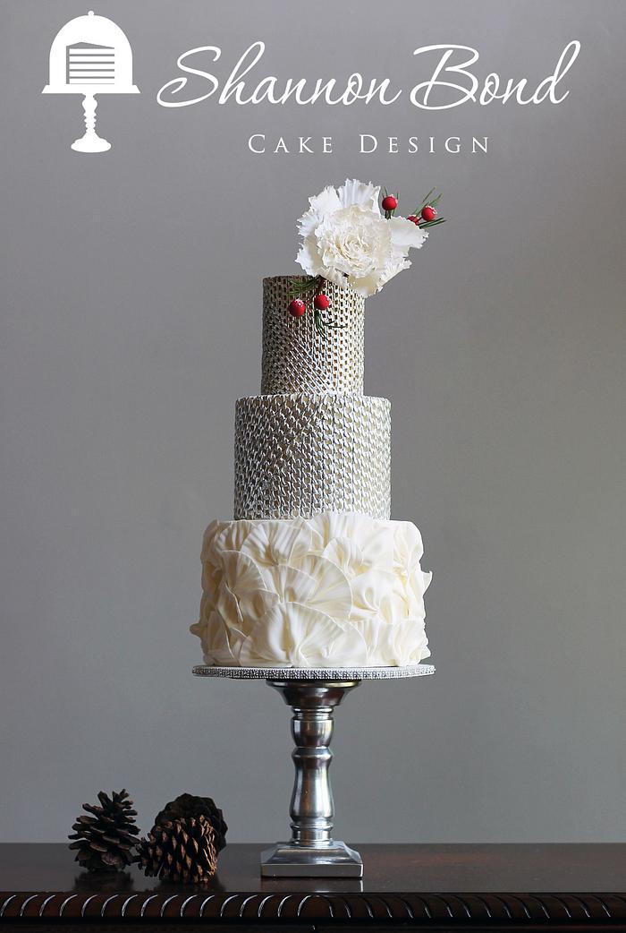 Silvery Winter Wedding Cake