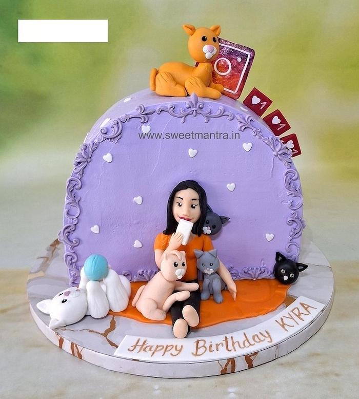 Cats theme cake for daughter