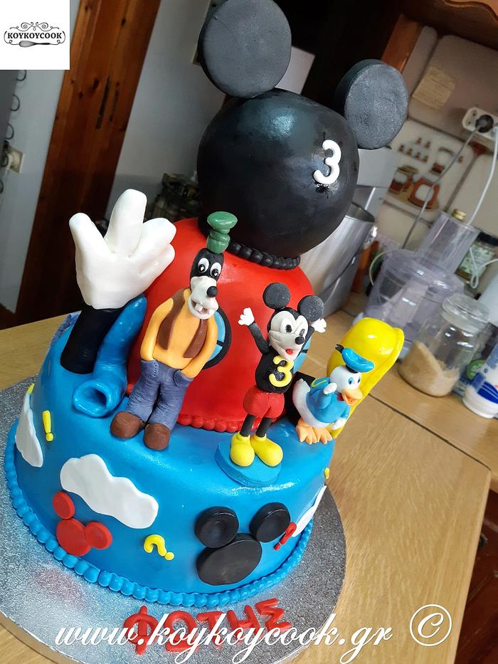 Two Tier Mickey Mouse Clubhouse Cake