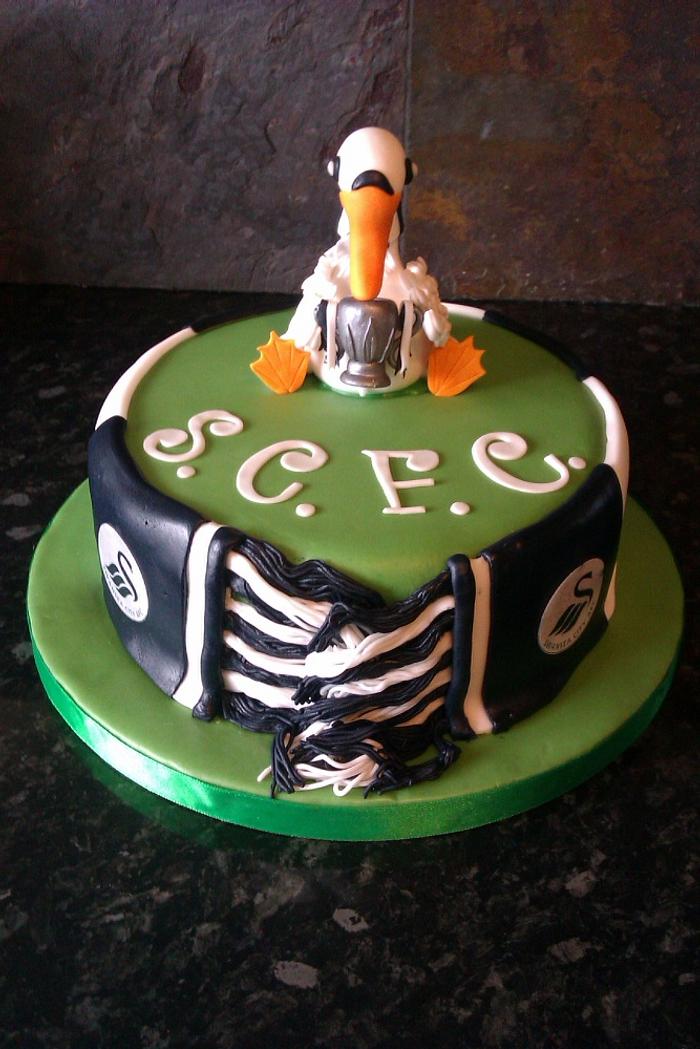 Swansea city fc mascot cake