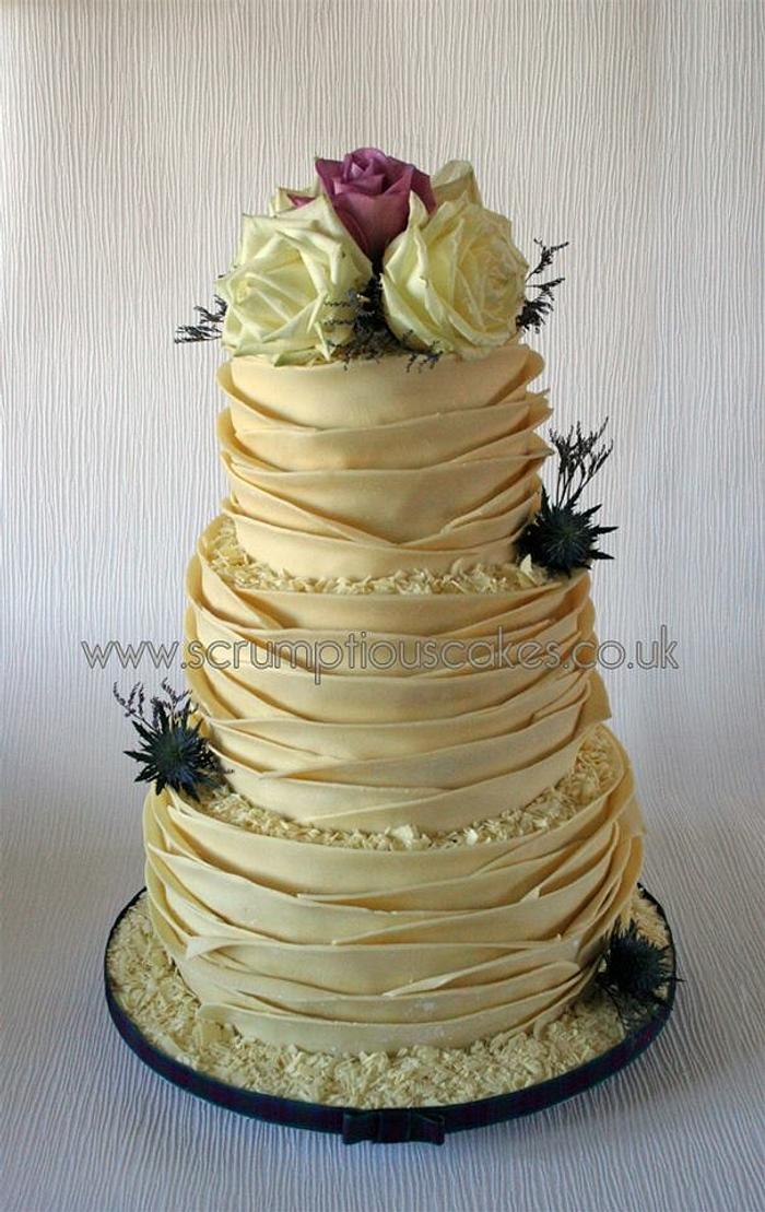 White Chocolate Wrap Wedding Cake