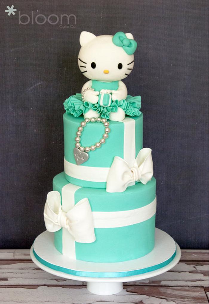 Tiffany inspired Hello Kitty birthday cake