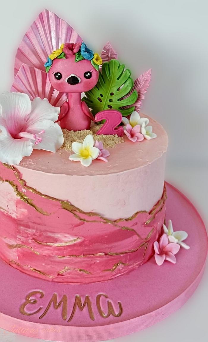 Flamingo  birthday cake