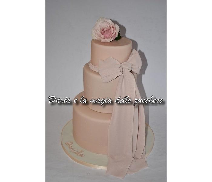 Pink powder cake