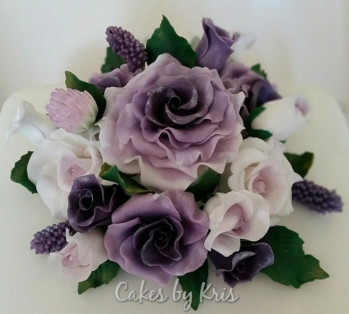 Two Tier Cake Roses in Lilac