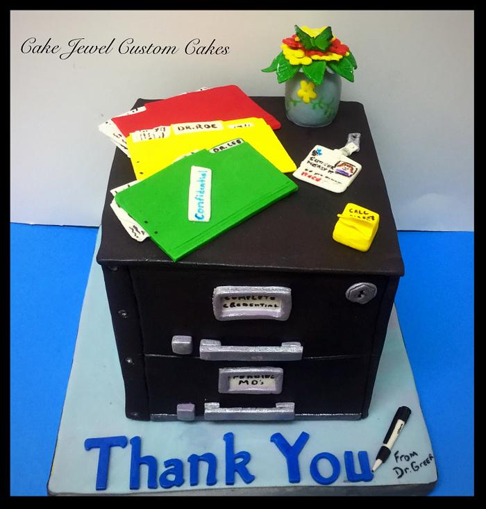 Office File Cabinet Cake