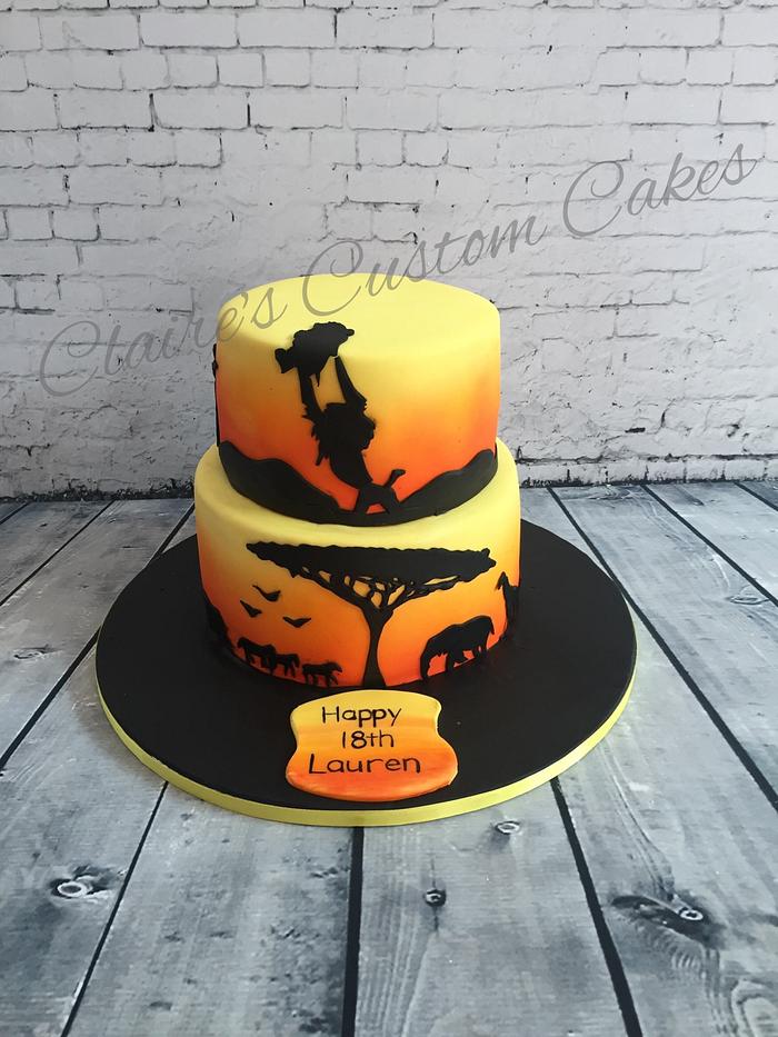 Lion king silhouette cake