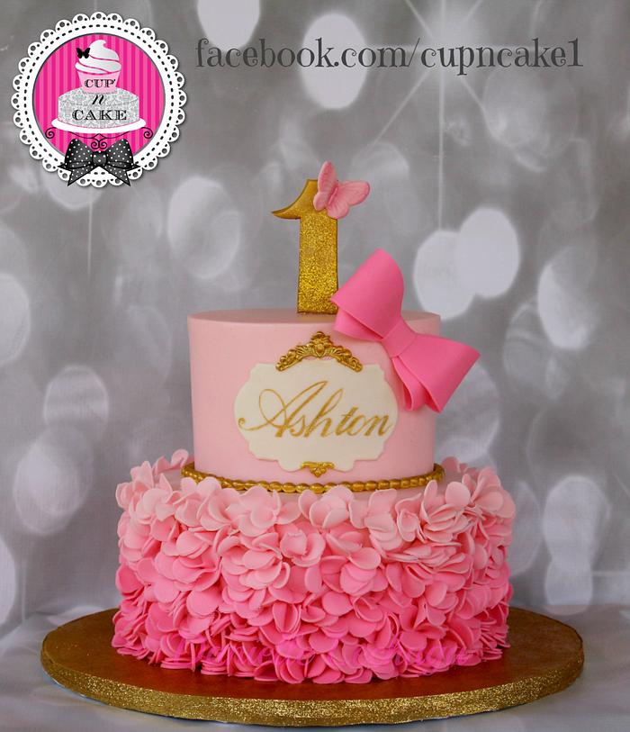 Elegant 1st birthday cake