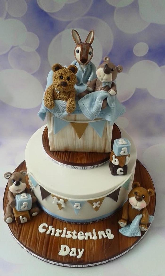 Toy box christening cake