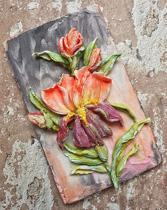 Edible sculpture flowers painting