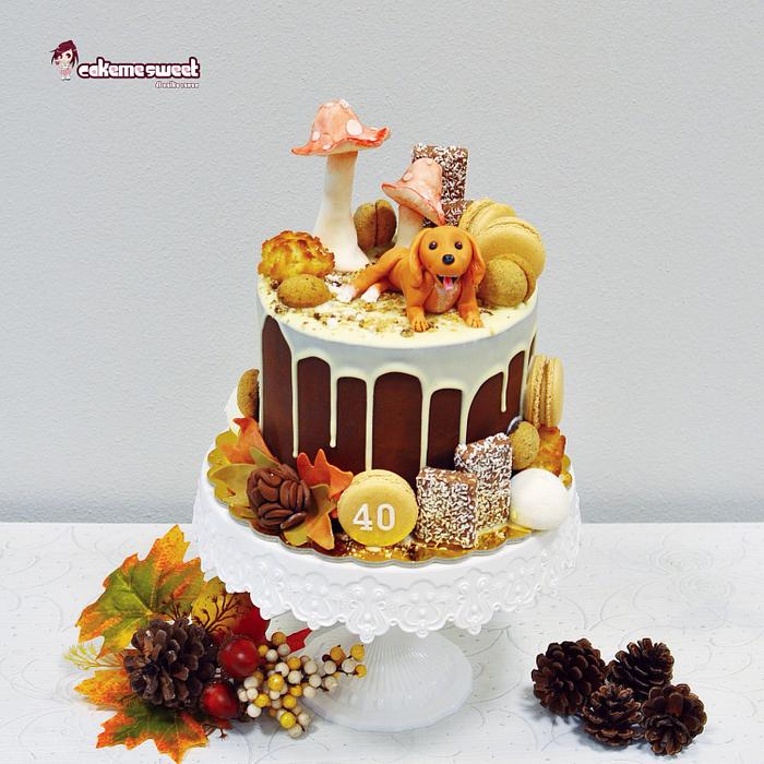 Autumn drip cake