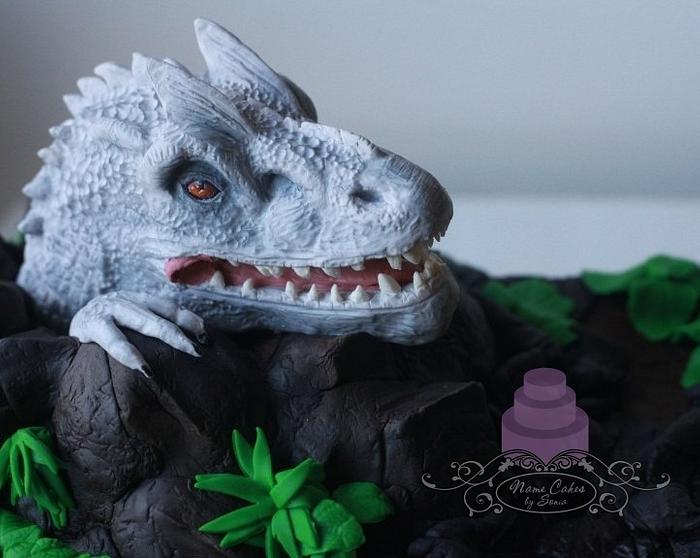 Solid Modeling Chocolate Indominus Rex birthday cake