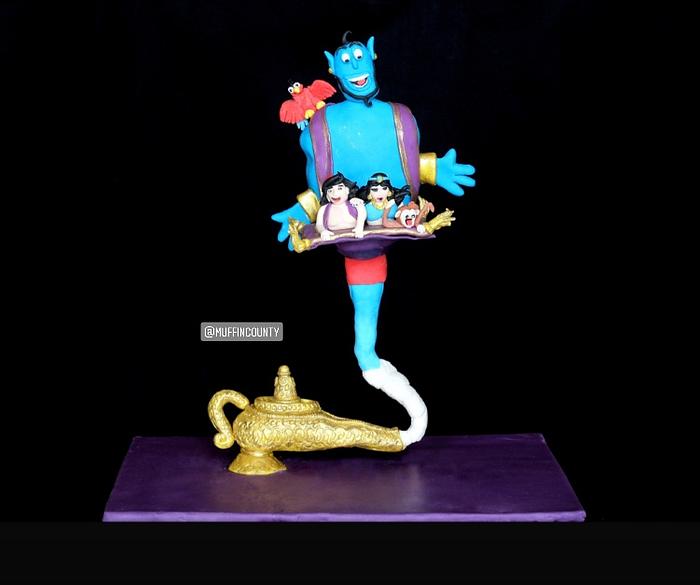 Gravity Defying cake ( Genie from Aladdin)