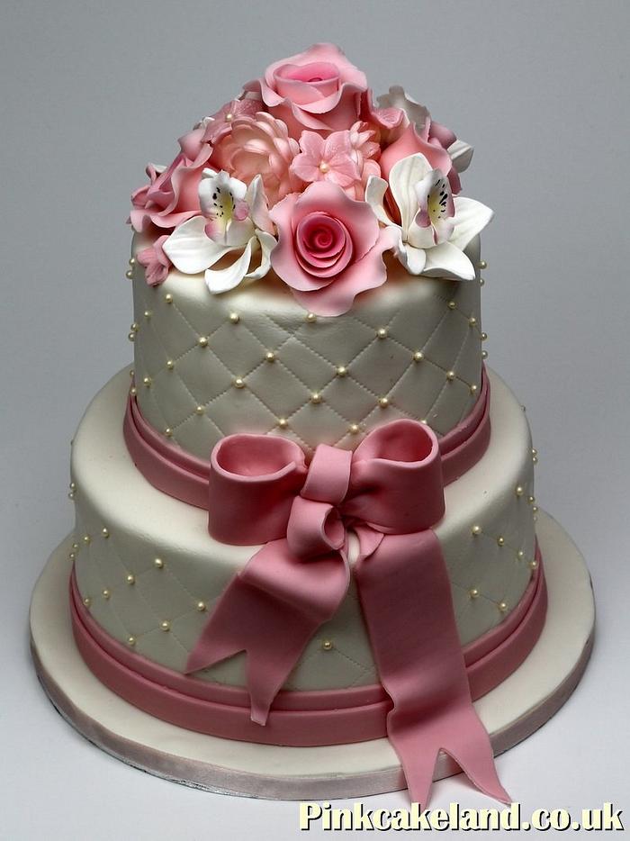 Flowered Wedding Cake