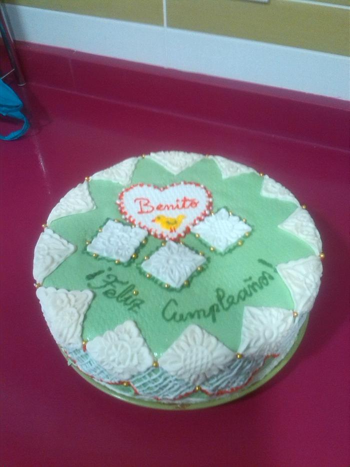 green birthday cake