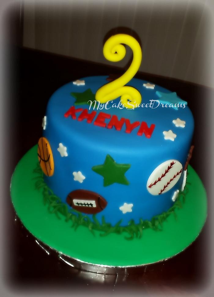 All Sports Birthday Cake & Cupcakes