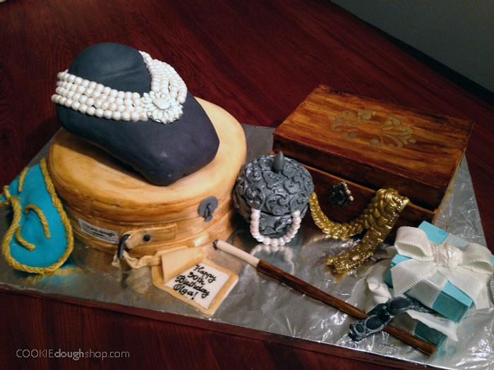 Breakfast at Tiffany's inspired birthday cake