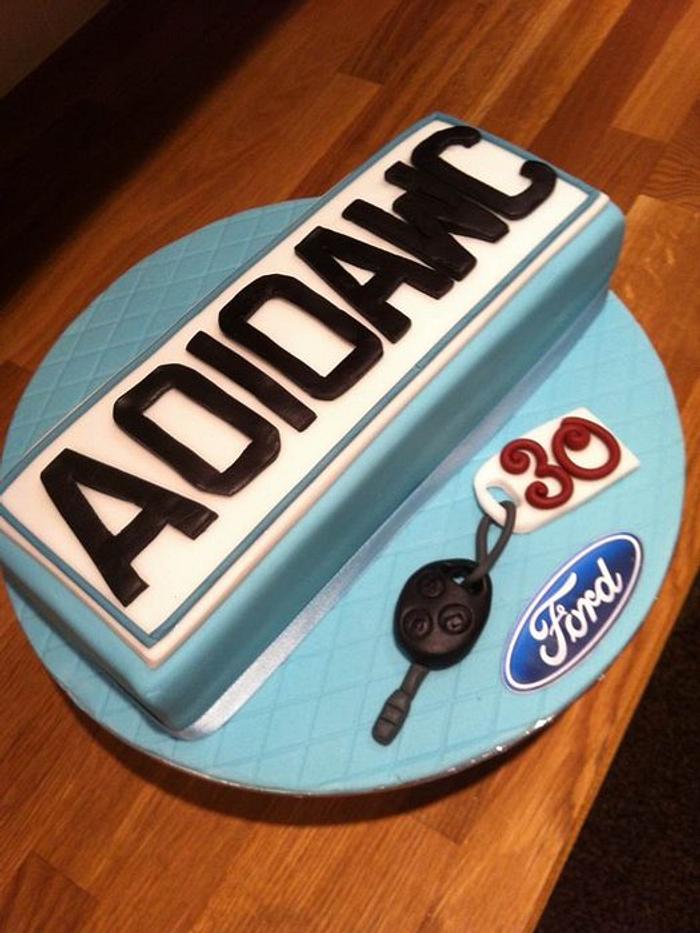Number plate cake