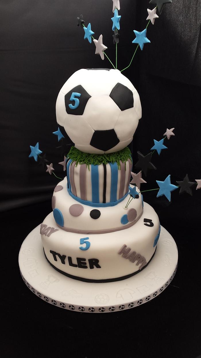 topsy turvey football cake
