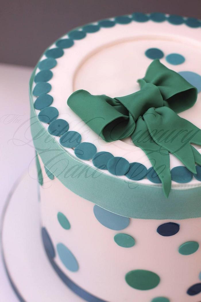 Dotty double-height birthday cake