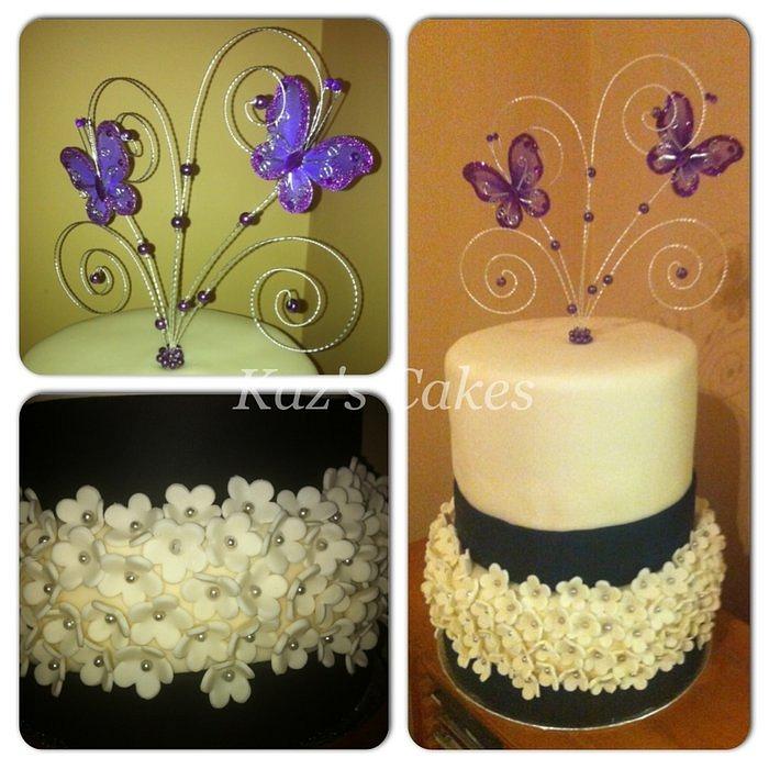 Black & Ivory Wedding Cake
