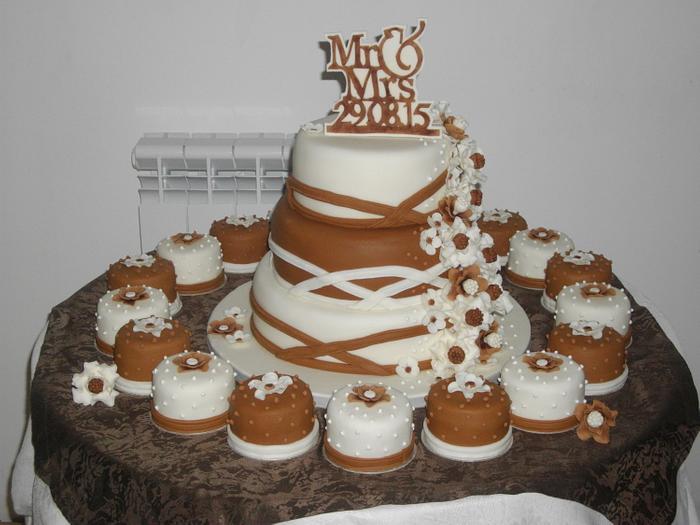 Chocolate and white fantasy flower cake.