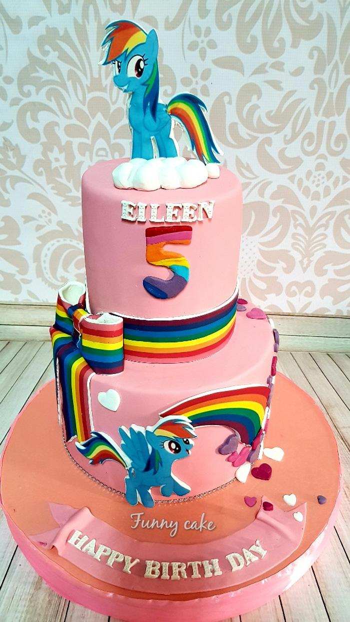 Dash rainbow pony cake 