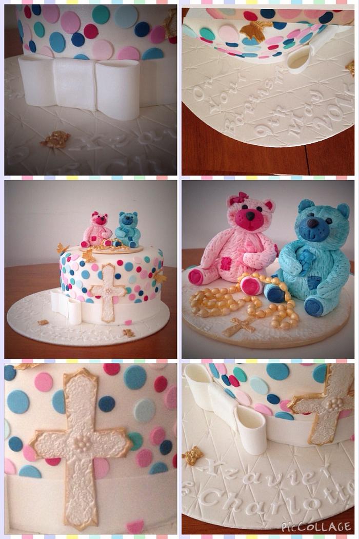 Teddy Bears  Baptism cake 
