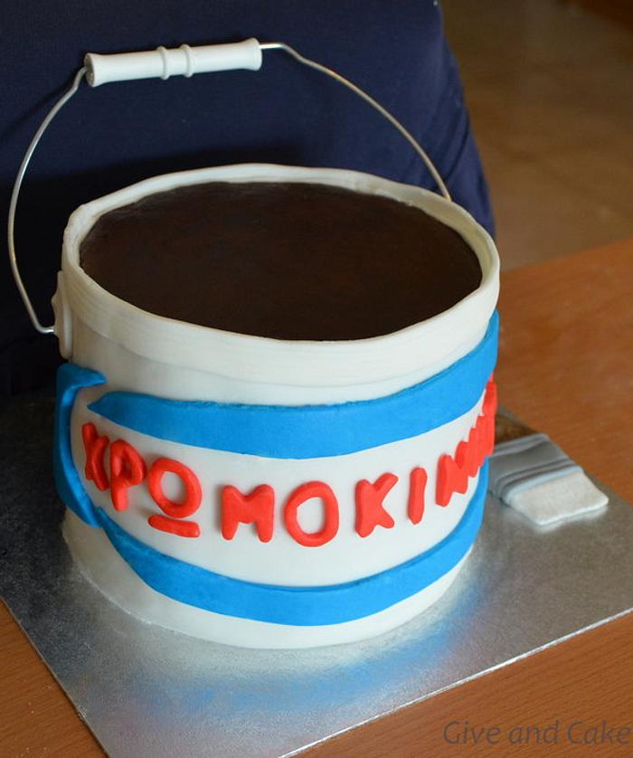 painter's bucket cake