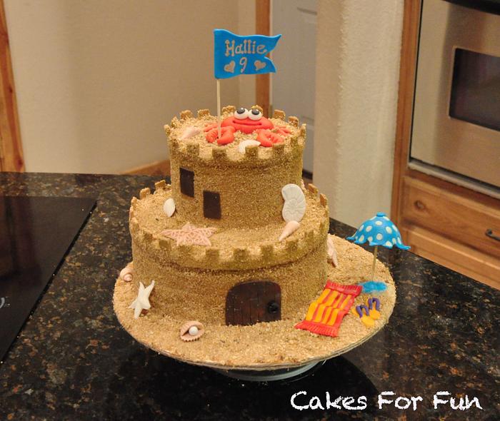 Sand castle cake
