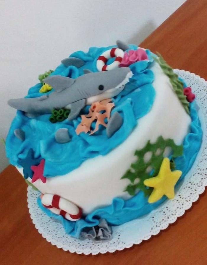 sea cake with shark
