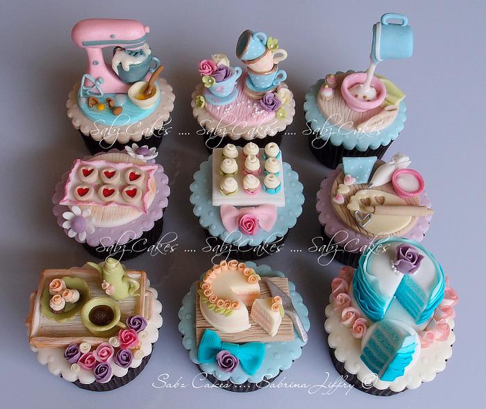Baking theme cupcakes 