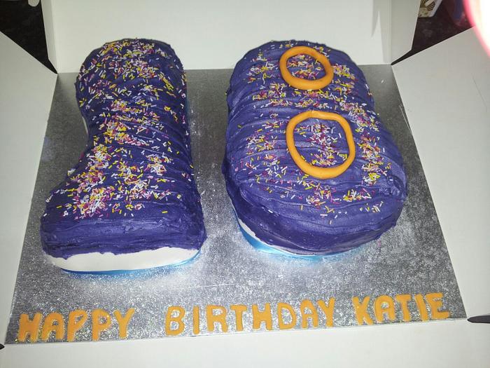 Purple sprinkles 18th birthday cake