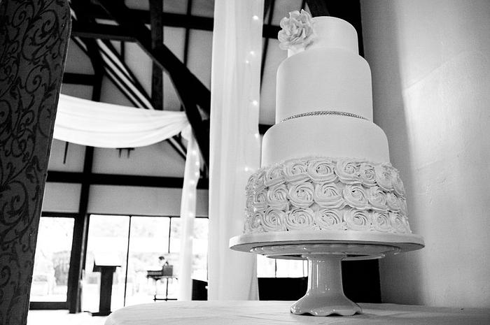 Rose Swirl Wedding Cake
