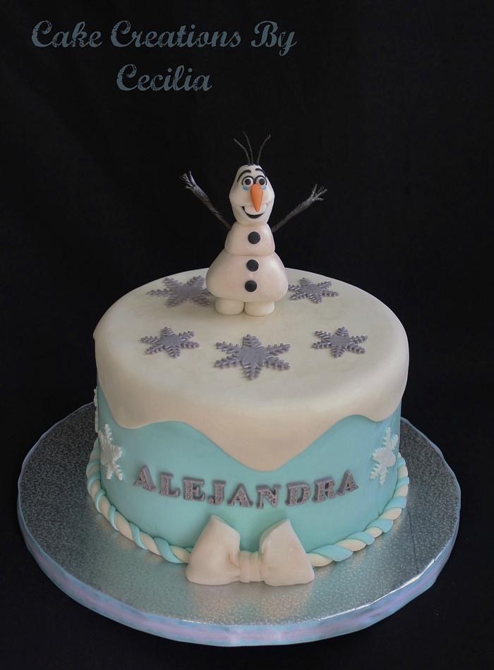 "Olaf" Birthday Cake